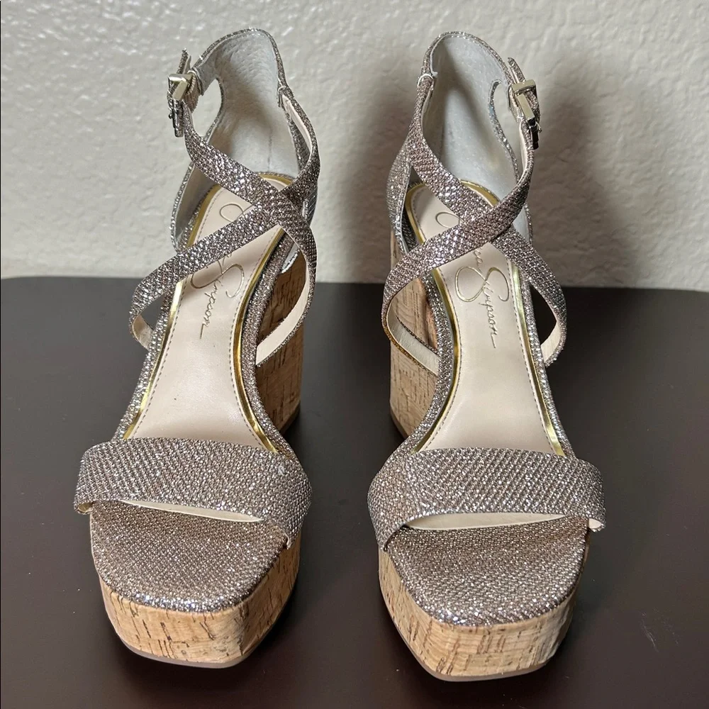 NEW Jessica Simpson Wedge Sandals – Glitter – Size 5.5 – New